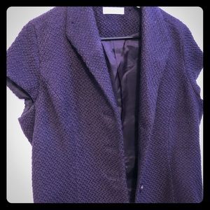 Plum purple tweed short sleeved jacket